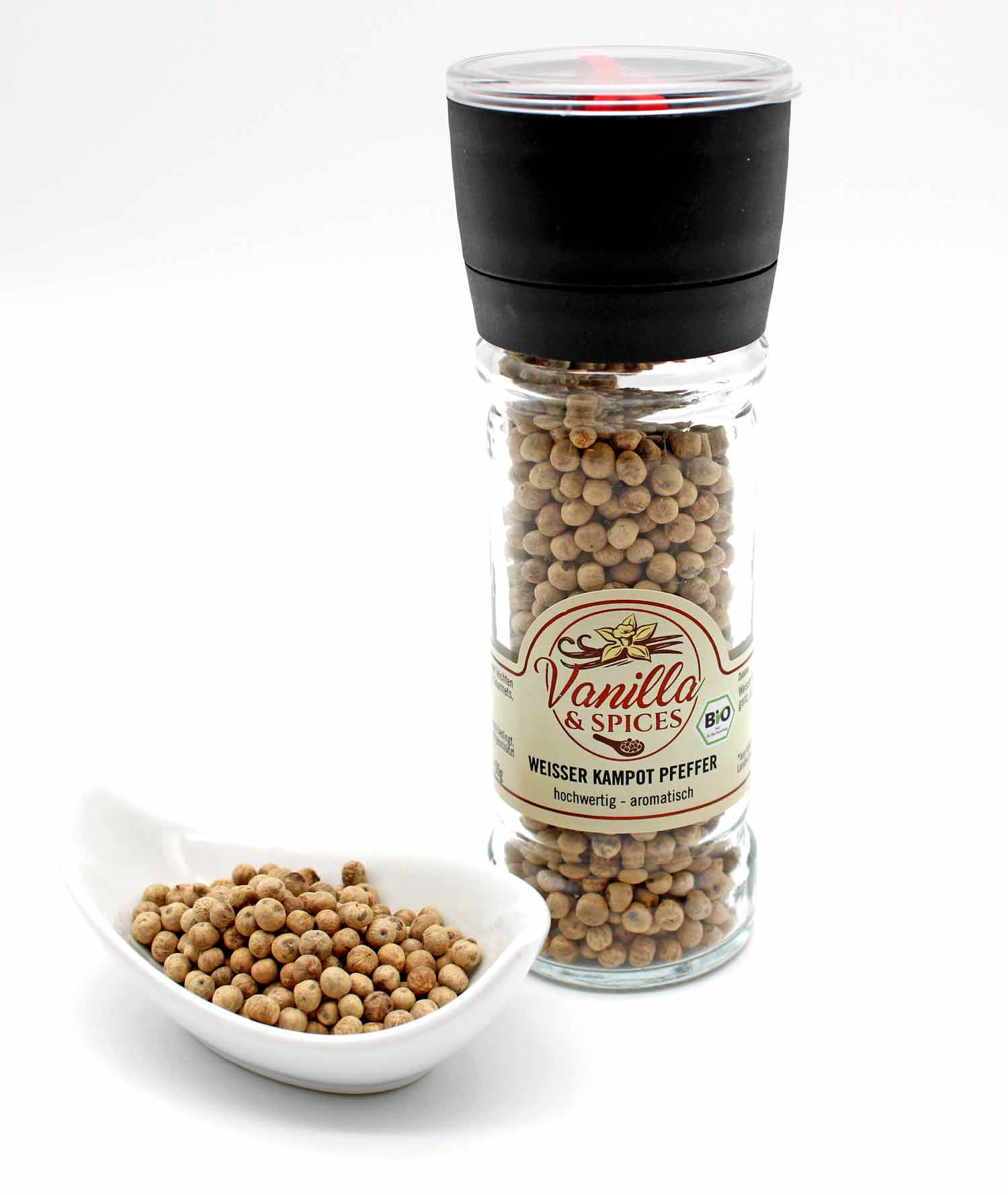 Weisser bio Kampot Pfeffer, ganz, g.g.A.